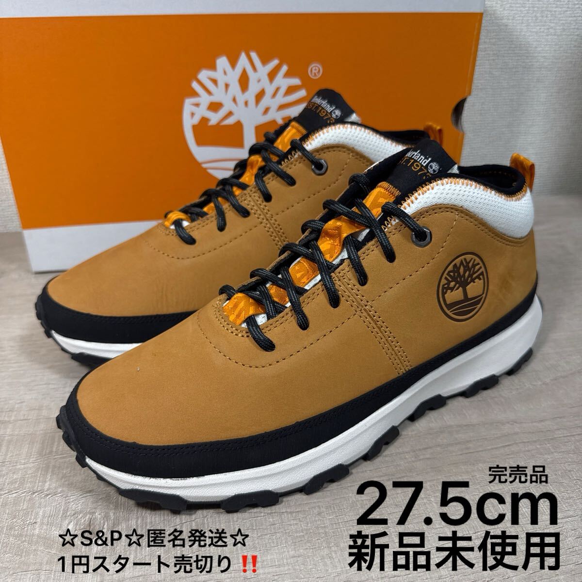 1円スタート売切り 新品未使用 27.5cm US9.5 Timberland ティンバーランド WINSOR TRAIL MID ブーツ スニーカー レースアップ ウィート拍卖