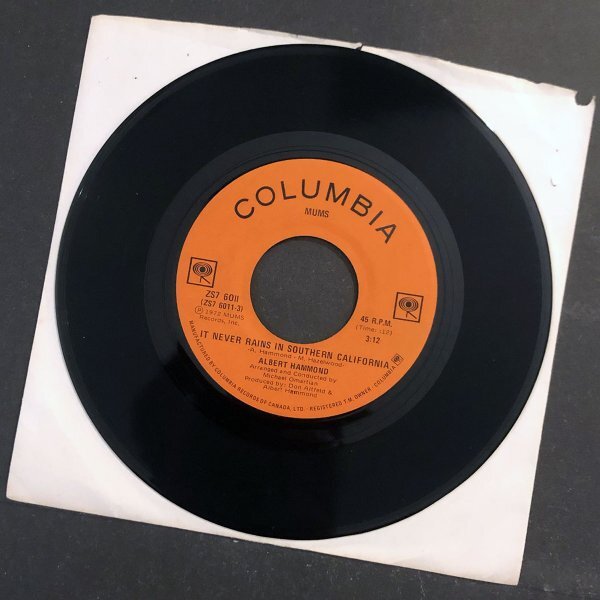 ALBERT HAMMOND It Never Rains ... カリフォルニアの青い空 カナダ盤シングル 1972拍卖