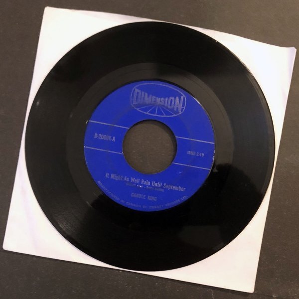 CAROLE KING It Might As Well ... 9月の雨 カナダ盤シングル Dimension 1962拍卖