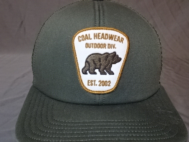 激レア USA購入 ワシントン州シアトル発 人気アウトドア系ブランド コール【Coal】 BEAR ロゴ刺繍ワッペン付 メッシュキャップ 中古良品拍卖