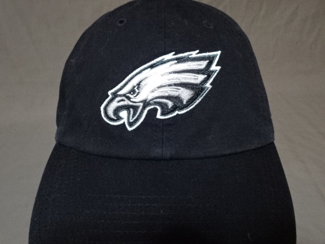 激レア USA購入 【47BRAND】NFL アメフト フィラデルフィア イーグルス 【Philadelphia Eagles】 ロゴ刺繍入り キャップ ブラック 中古良品拍卖
