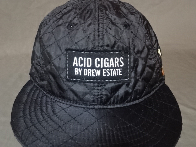 激レア USA購入 海外企業モノ ニカラグア 葉巻メーカー【ACID CIGARS BY DREW ESTATE】ロゴ刺繍ワッペン付 キルティング キャップ 中古良品拍卖