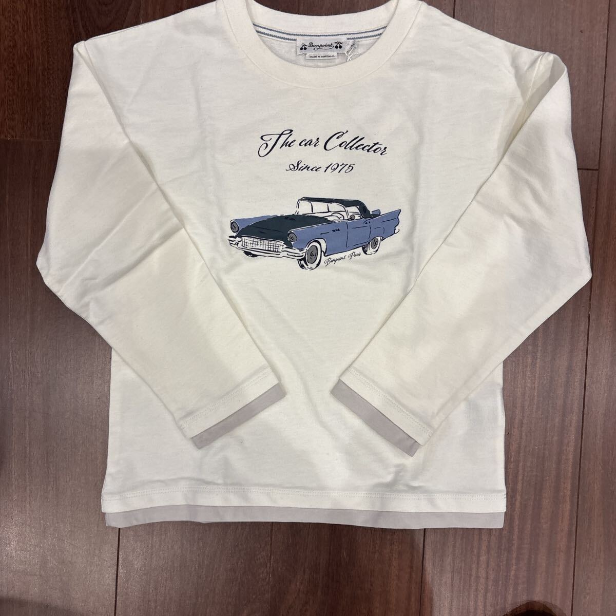 【新品】Bonpoint ボンポワン 25aw 車イラスト 長袖カットソー 8A 130センチ 長袖Tシャツ拍卖