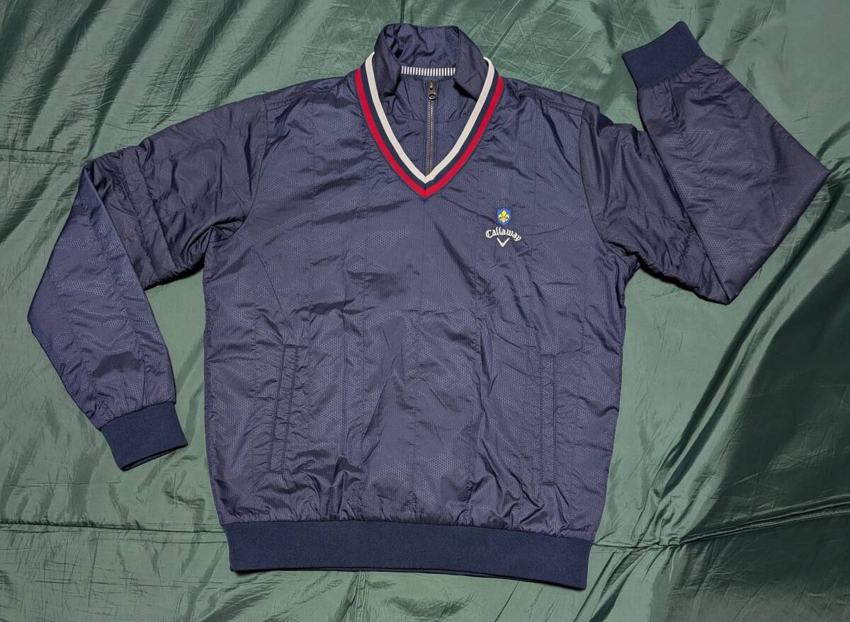 美品★Callaway キャロウェイ 防風/撥水 4WAY(半袖/長袖/モック有無) 中綿 ウィンド プルオーバー L拍卖