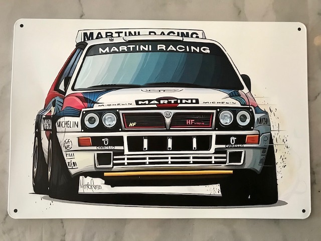 誰も持ってない? ランチア デルタ インテグラーレ MARTIN ロゴ ブリキのアート看板 お部屋に・ガレージに! 送料サービス拍卖