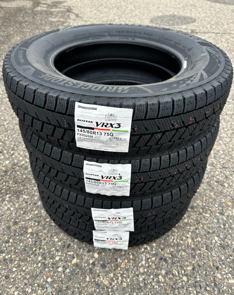 2025年製 日本製 VRX3 145/80R13 75Q 4本送料込28,400円~ 新品 ブリヂストン ブリザック BS 正規品 スタッドレスタイヤ 冬タイヤ 軽自動車拍卖