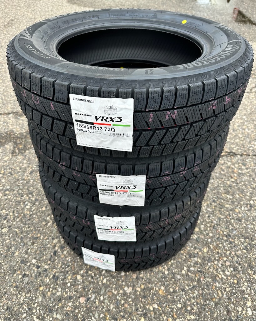 2025年製 日本製 新品 VRX3 155/65R13 73Q 4本送料込28,800円~ ブリヂストン ブリザック BS 正規品 スタッドレスタイヤ 冬タイヤ 軽自動車拍卖