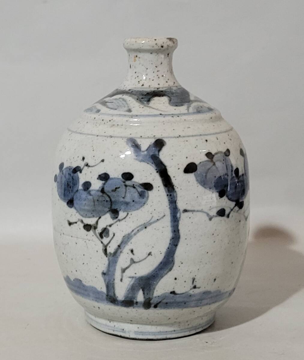 古美術柳 波佐見焼 くらわんか染付 花文酒器 徳利 江戸時代 2合強拍卖