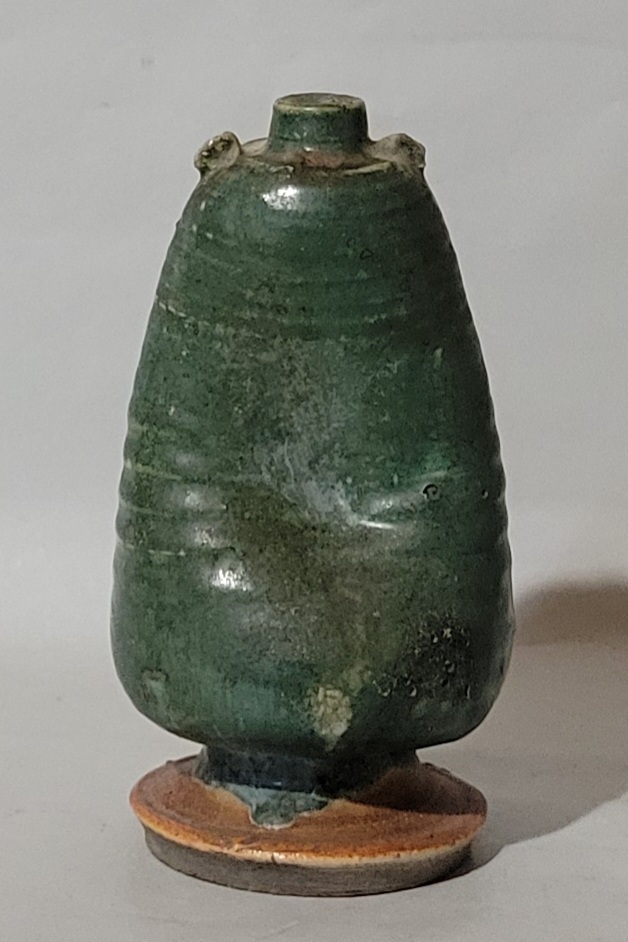 古美術柳 呂宋織部 双耳花入 江戸後期拍卖