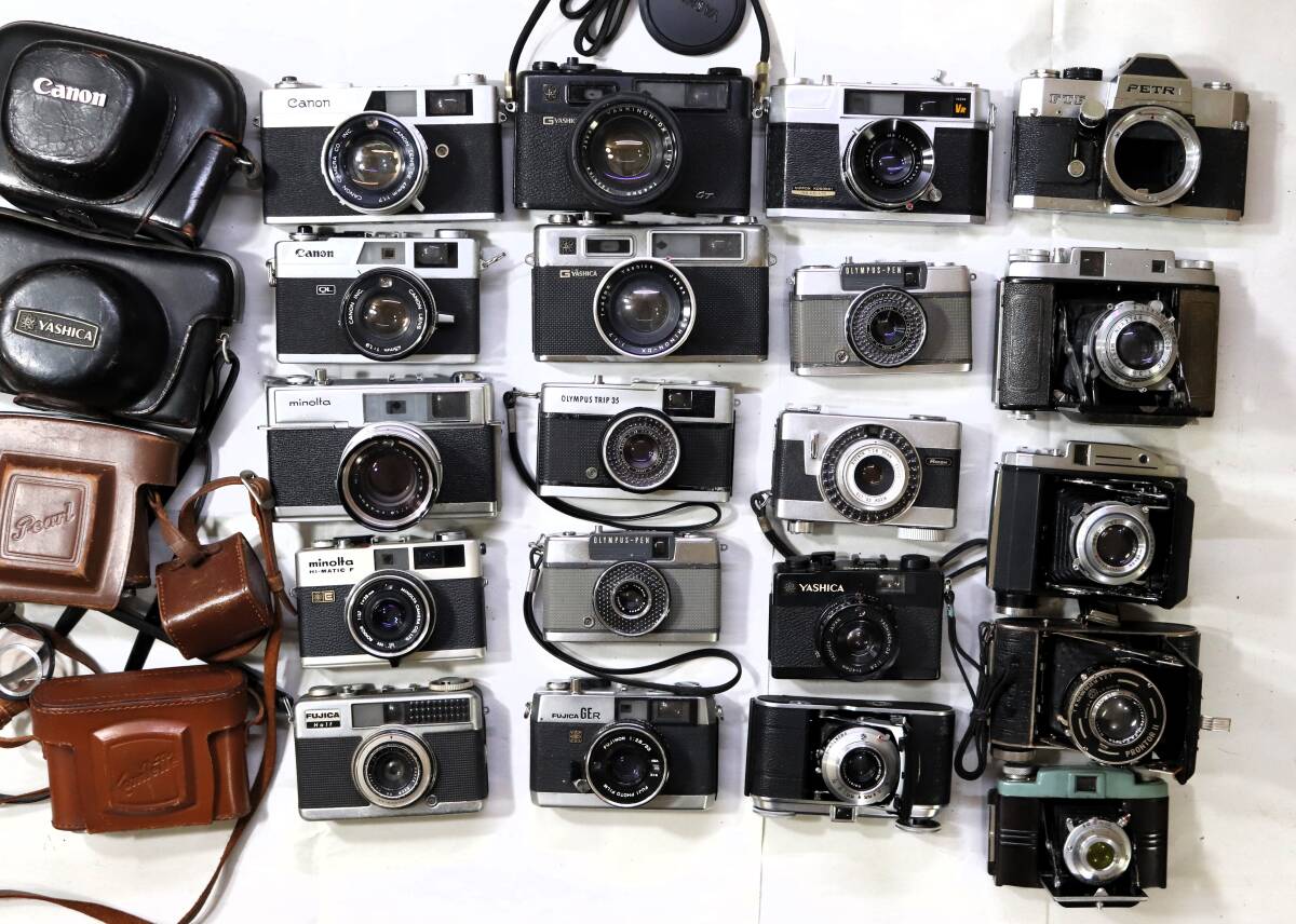CANON YASHICA OLYMPUS KONICA PEN EES-2 TRIP 35 Canonet QL ELECTORO35 GT MC PEARL III 等レンジファインダー 大量!まとめセット!拍卖