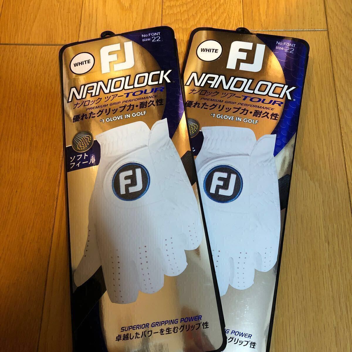 送料無料 22センチ 2枚 フットジョイ ナノロック ツアー FGNT24WT 左手用 白 新品 手袋 グローブ拍卖