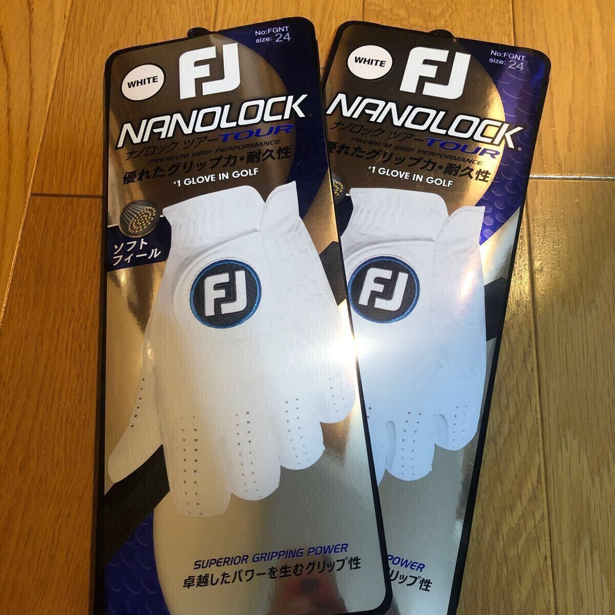 送料無料 24センチ 2枚 フットジョイ ナノロック ツアー FGNT24WT 左手用 白 新品 手袋 グローブ拍卖