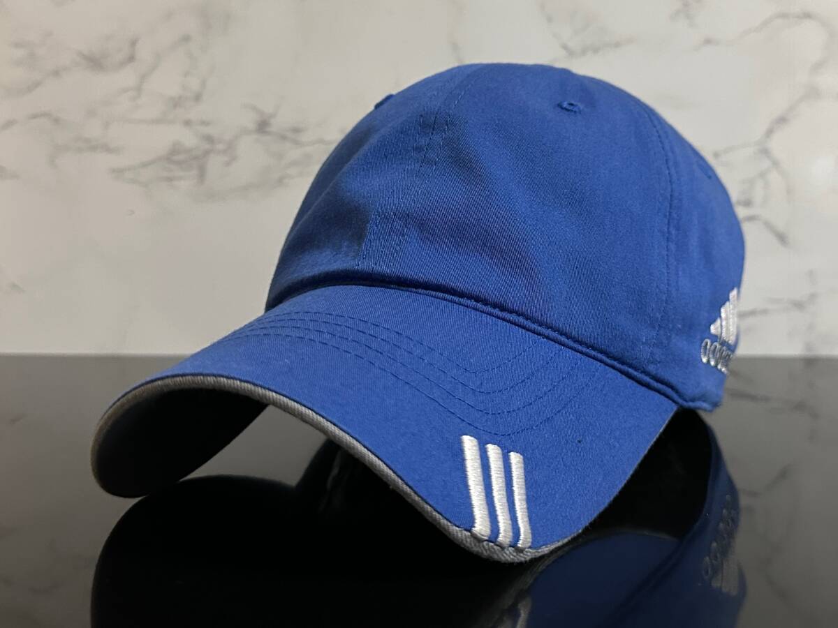 【未使用品】878NF 訳あり★adidas アディダス キャップ 帽子 CAP クールなブルーのコットン混素材にホワイトのロゴ!《FREEサイズ》拍卖