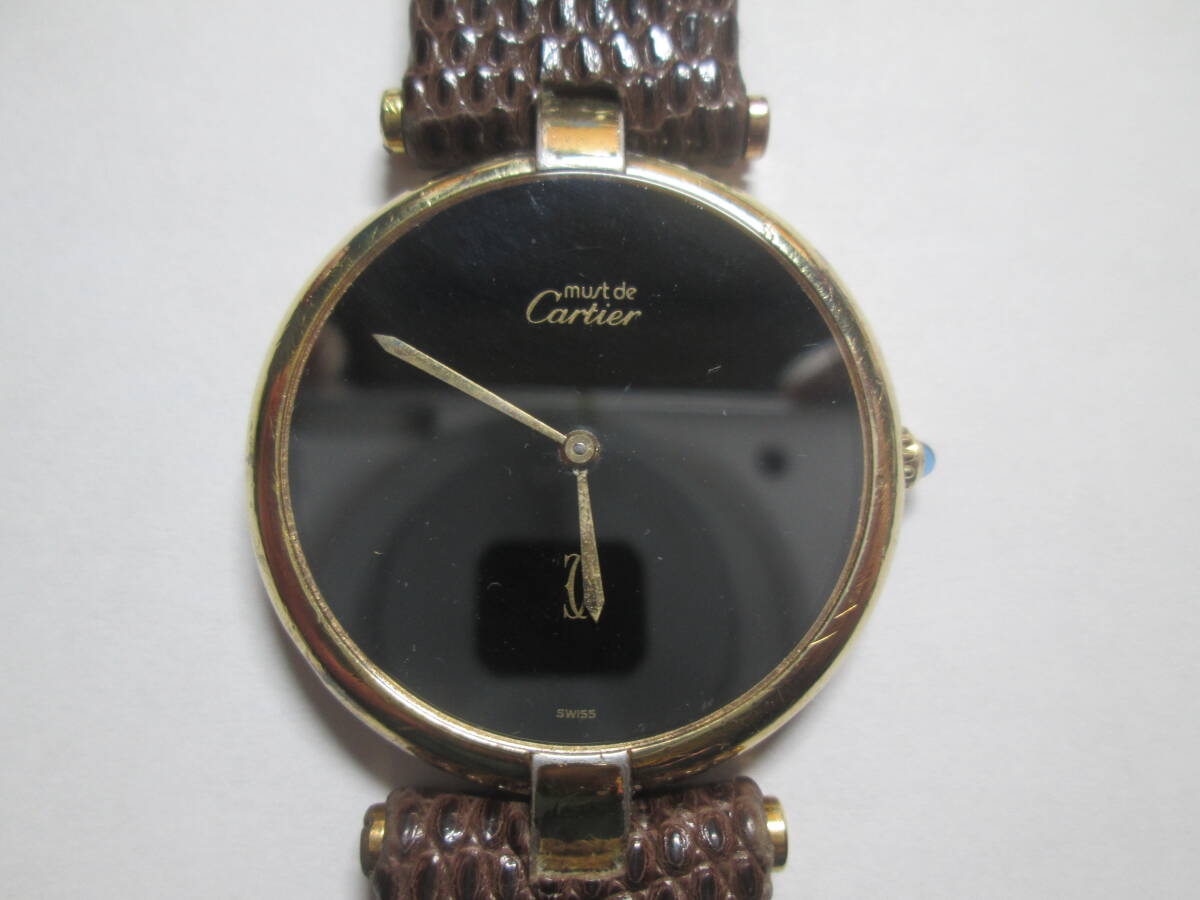 カルティエ マスト ヴェルメイユ 黒文字盤 メンズ 腕時計 動品2拍卖