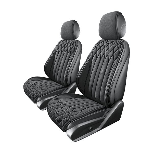 送料無料 フォード フォーカス C170 Mk 1 汎用 スエード エプロンタイプ シートカバー ブラック 運転席 助手席 前席のみ 被せるタイプ拍卖