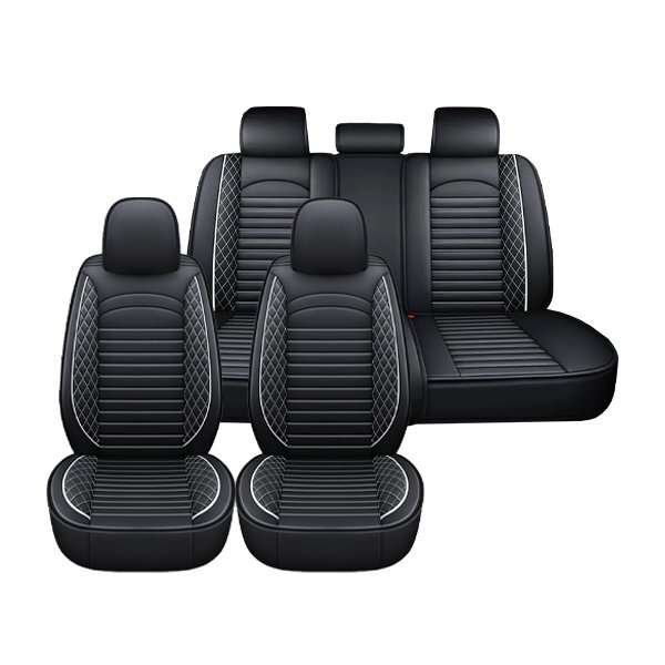 送料無料 フォード フォーカス ST Mk 2 汎用 レザー シートカバー ホワイト 運転席 助手席 2列目 前後席 被せるタイプ拍卖