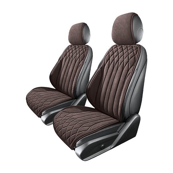 送料無料 フォード マスタング SN95 汎用 スエード エプロンタイプ シートカバー ブラウン 運転席 助手席 前席のみ 被せるタイプ拍卖