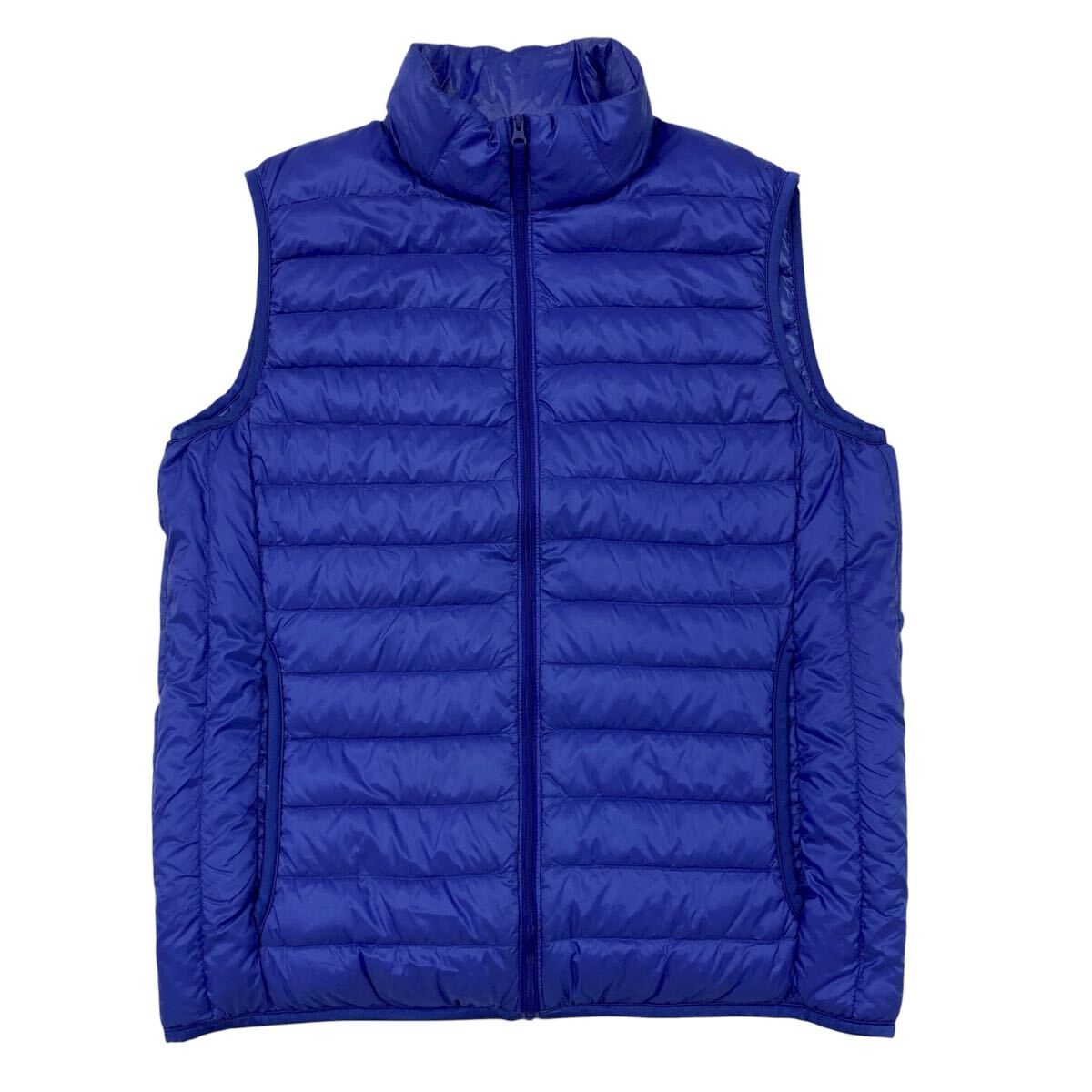 UNIQLO(ユニクロ)ウルトラライトダウンベスト ブルー系 メンズL 携帯用袋無し W1拍卖