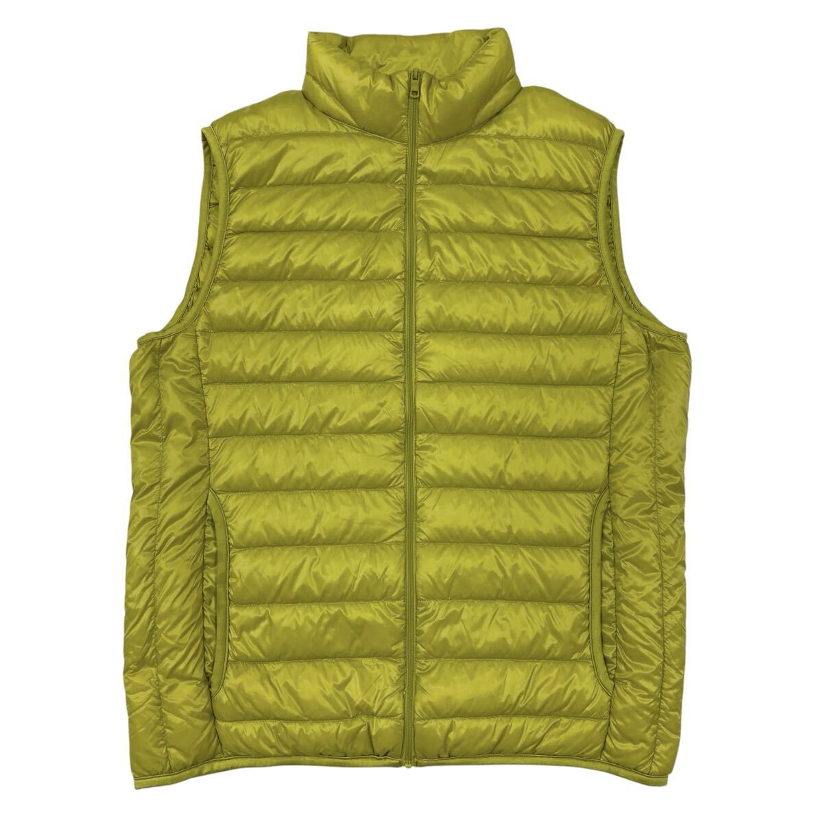 UNIQLO(ユニクロ)ウルトラライトダウンベスト メンズL ライトグリーン系 携帯用袋無し W8拍卖