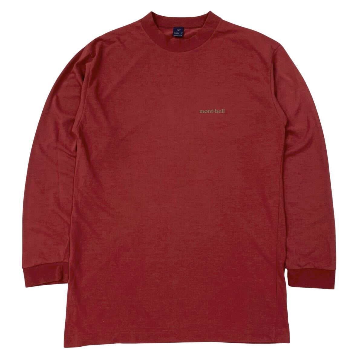 mont-bell(モンベル)長袖Tシャツ ロンT プリントロゴ メンズM レッド系拍卖