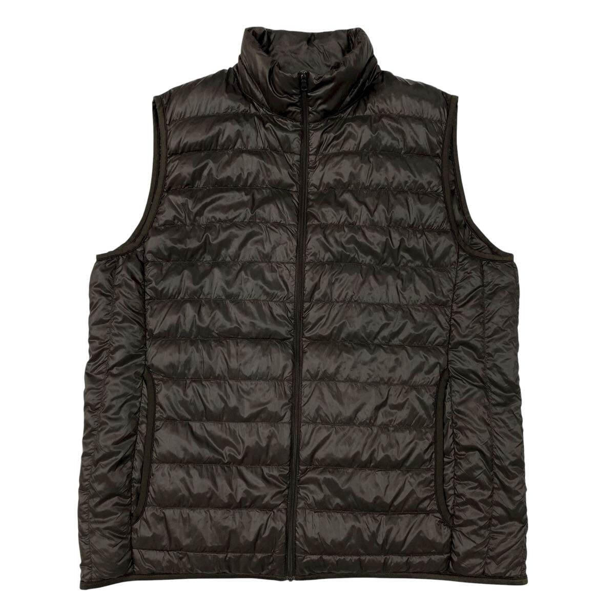 UNIQLO(ユニクロ)ウルトラライトダウンベスト メンズXL ブラウン系 携帯用袋無し W10拍卖