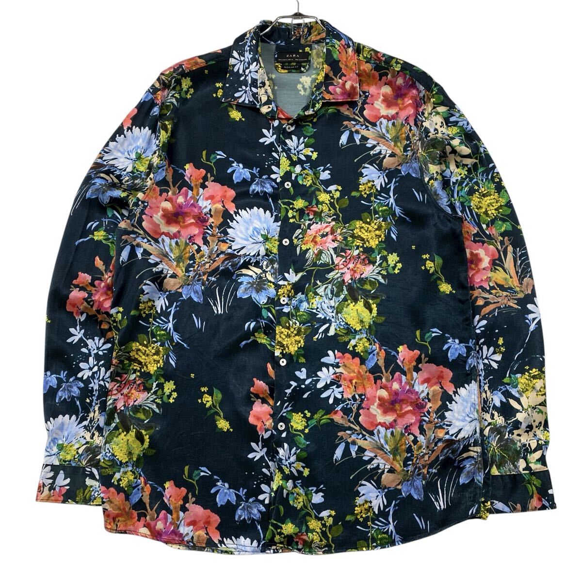 ZARA(ザラ)長袖シャツ 花柄 メンズXL 拍卖