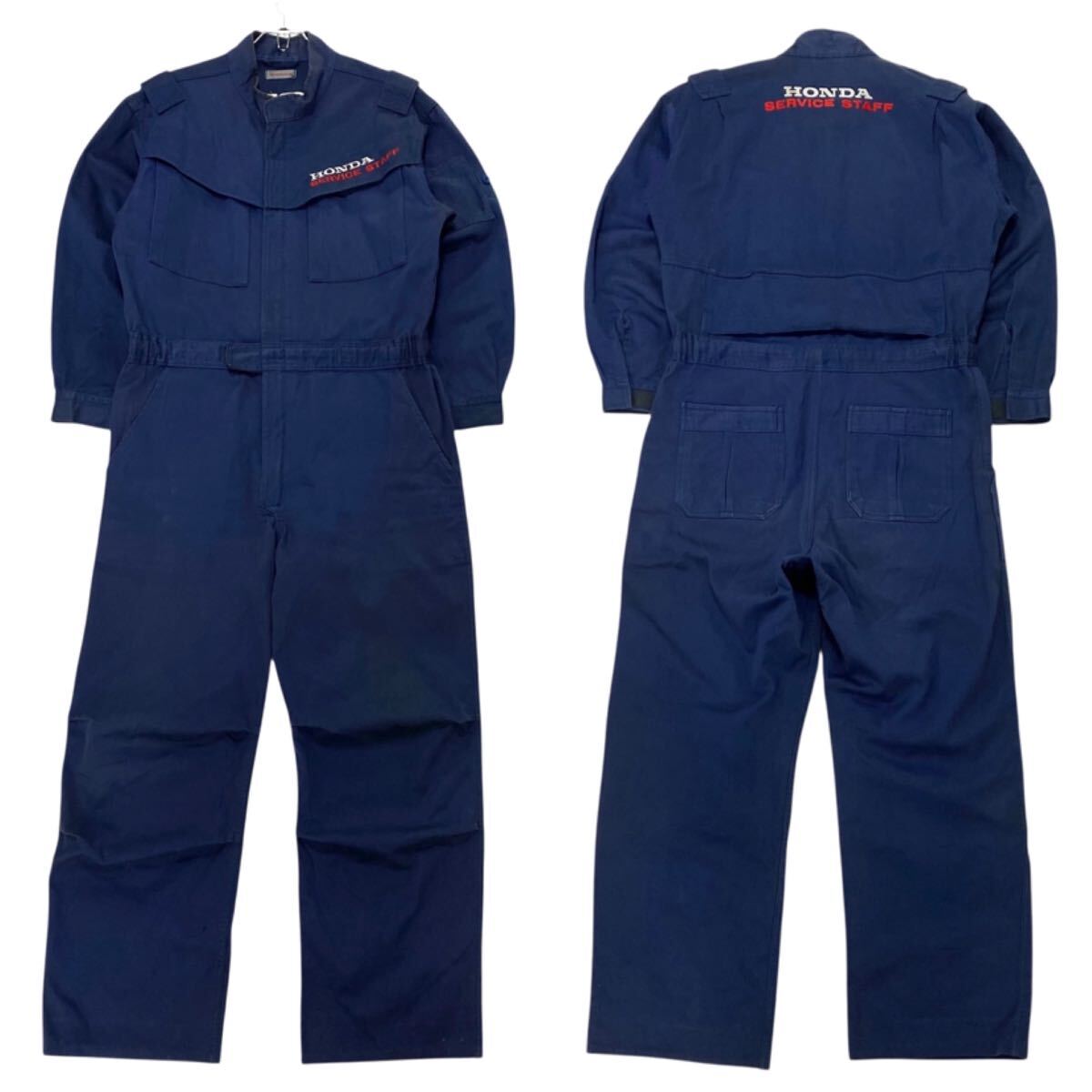 HONDA(ホンダ)作業着 長袖つなぎ オールインワン 刺繍ロゴ メンズL ネイビー系拍卖