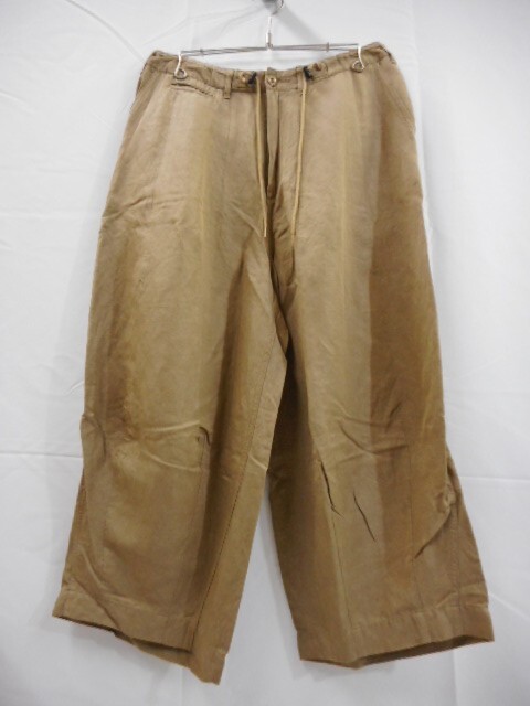 71 送60サ 1111YD18 Needles ニードルズ H.D Pant ヒザデルパンツ リネン シルク混 日本製 ライトブラウン サイズS 中古品拍卖