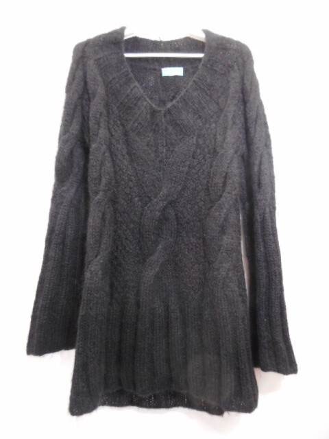 67 送80サ 1117YD10 UNDERCOVER アンダーカバー 97AW LEAF期 モヘア混 ロングニット 日本製 ブラック サイズ表記なし 中古品拍卖
