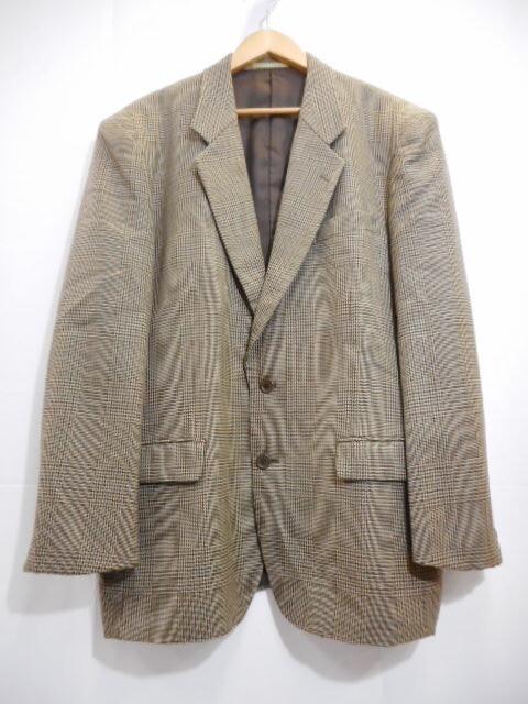 70 送80サ 1119YD02 FARAGO ファラゴ テーラードジャケット ウール100% 千鳥柄 ブラウン サイズ表記なし 中古品拍卖