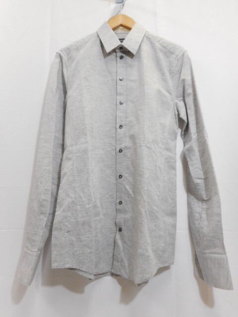 67 送60サ 1119YD04 DOLCE&GABBANA ドルチェ&ガッバーナ SICILIA シチリア メンズ 長袖シャツ イタリア製 グレー サイズ40 中古品拍卖