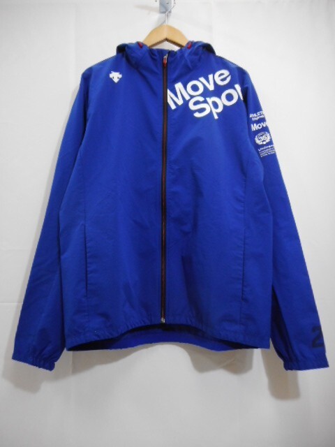 70 送60サ 1119YD09 DESCENTE デサント MOVE SPORT クロスジャケット エアリートラトランスファー フルジップ DMMPJF14 青 サイズXO 中古品拍卖