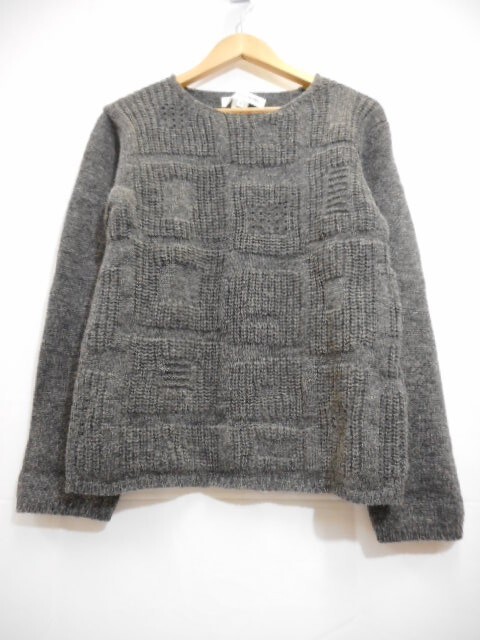 67 送60サ 1120YD09 COMME des GARCONS SHIRT コムデギャルソン シャツ ウールニットセーター 日本製 グレー サイズXS 中古品拍卖
