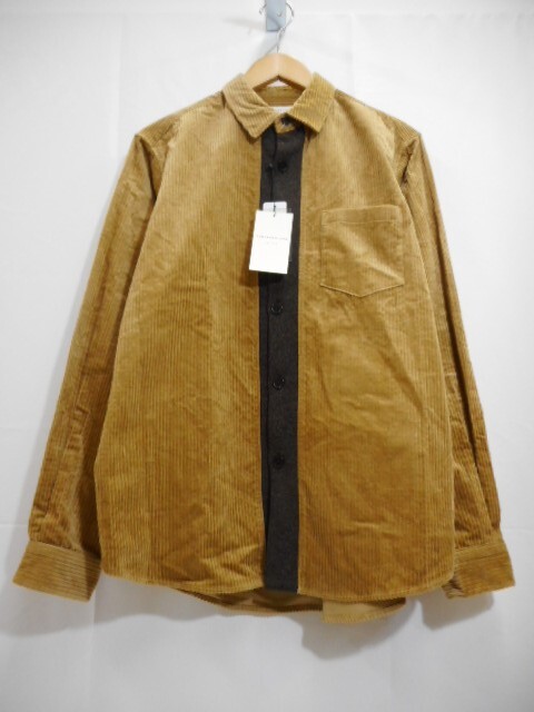 70 送60サ 1120YD11 TOMORROWLAND トゥモローランド コーデュロイ ニット 長袖シャツ 63-01-84-01109-HN キャメル サイズS 中古品拍卖