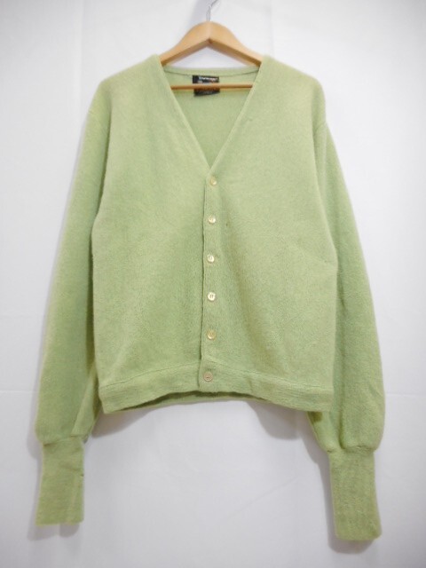 70 送60サ 1120YD12 TOWN CRAFT タウンクラフト ニットカーディガン アルパカ ウール 混紡 60's Penneys グリーン サイズM 中古品拍卖