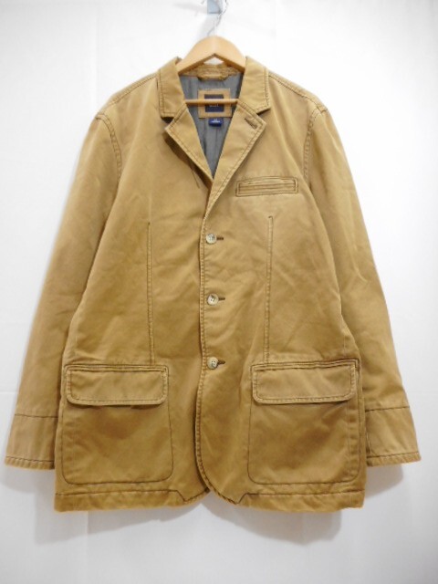 70 送80サ 1120YD14 GAP ギャップ ブレザー テーラードジャケット 綿100% ベージュ サイズL 中古品拍卖