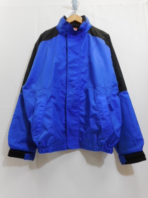 70 送60サ 1120YD16 Marboro マルボロ ナイロンジャケット メッシュ フード ブルー×ブラック サイズL 中古品拍卖