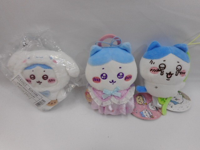 32 送60サ 1113YD16 ちいかわ ハチワレ サンリオ シナモロール ぬいぐるみ マスコット 3点セット 未開封 中古品拍卖