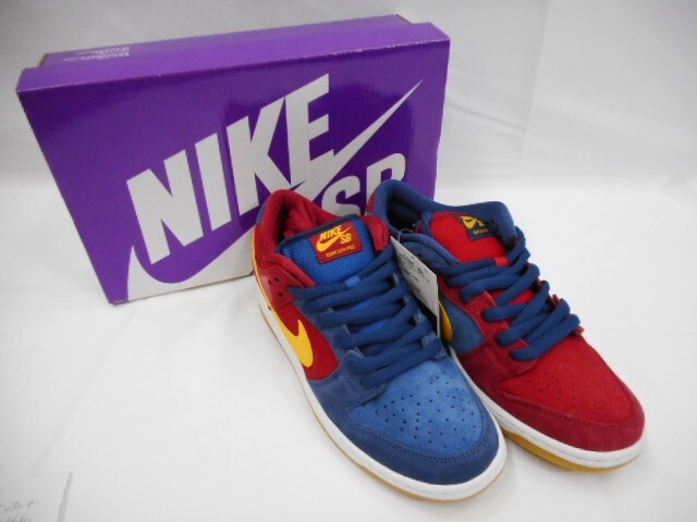 77 送80サ 1117YD05 NIKE SB DUNK LOW PRO PRM BARCELONA ナイキ DJ0606-400 NAVY,RED サイズ26.5cm 未使用拍卖