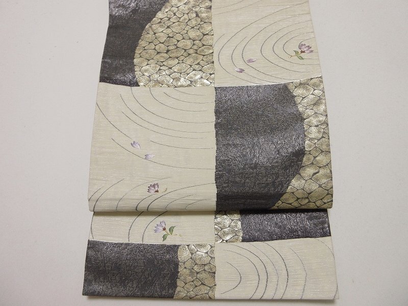 ドークブア■六通柄袋帯 石垣 流水に花 極上の逸品 B20拍卖