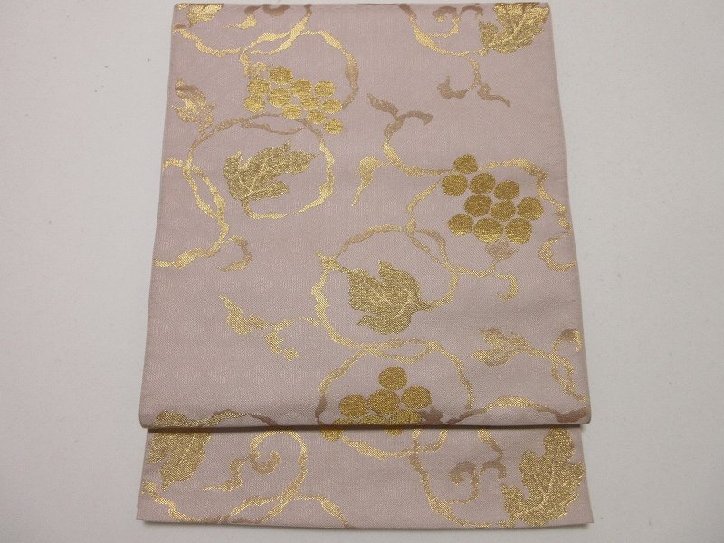 ドークブア■全通柄本袋帯 本金 葡萄唐草 極上の逸品 B46拍卖