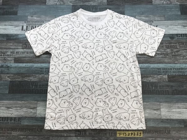 RESOXY バラエティシリーズ レディース 総柄 なんにもしたくなーい プリント 半袖Tシャツ L 白 ポリエステル綿拍卖