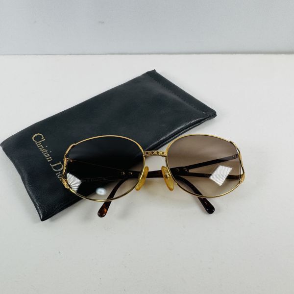 Christian Dior クリスチャンディオール s12 サングラス 2842 40 58□17 ゴールド×ブラウングラデーション ヴィンテージ ケース付 a拍卖