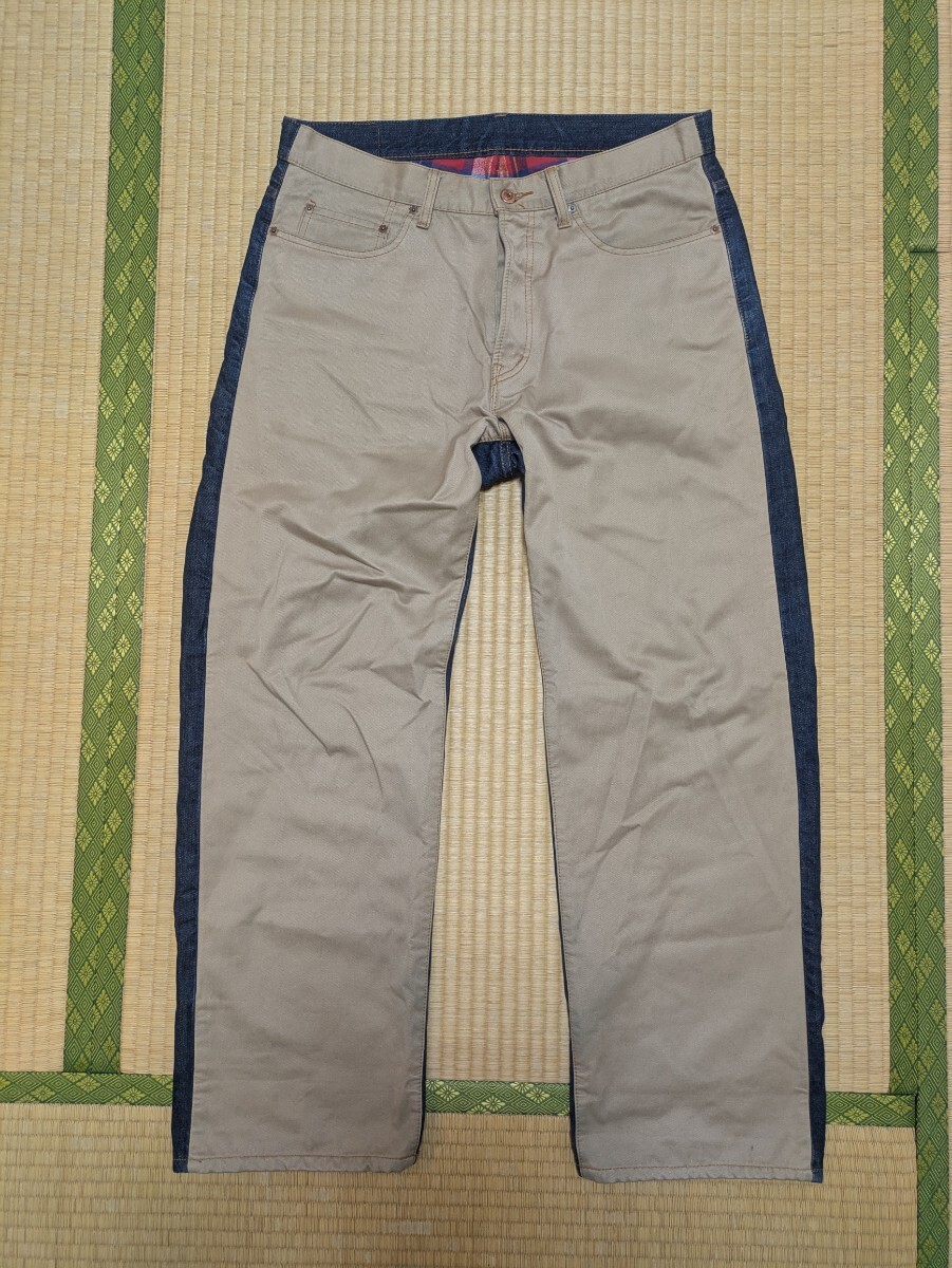 世田谷ベース デイトナ製 コットン1/2デニムパンツ 裏地フランネルチェック used コットンハーフパンツ 所ジョージ デニム ジーンズ拍卖