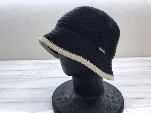エレッセ ellesse クラシック フェミニン モード リゾート かぎ針編み クロシェニット バケットハット 帽子 レディース 綿混合 56cm 黒拍卖