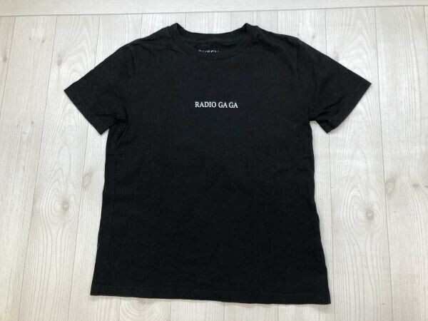 ジーユー GU × クイーン QUEEN コラボ アメカジ ロックT バンドT RADIO GA GA シンボルプリント 半袖Tシャツ レディース M 黒拍卖