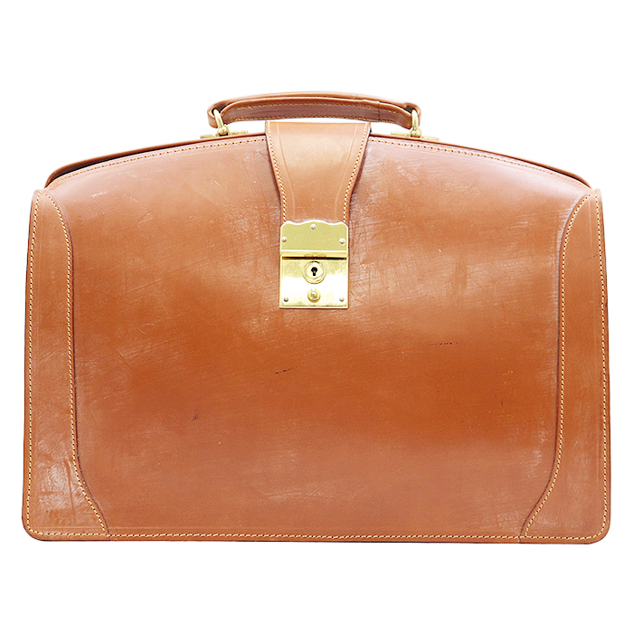 WHITEHOUSE COX ホワイトハウスコックス ブリーフケース ハンドバッグ ブライドルレザー ロゴ 刻印 ゴールド金具 付属有 メンズ キャメル拍卖