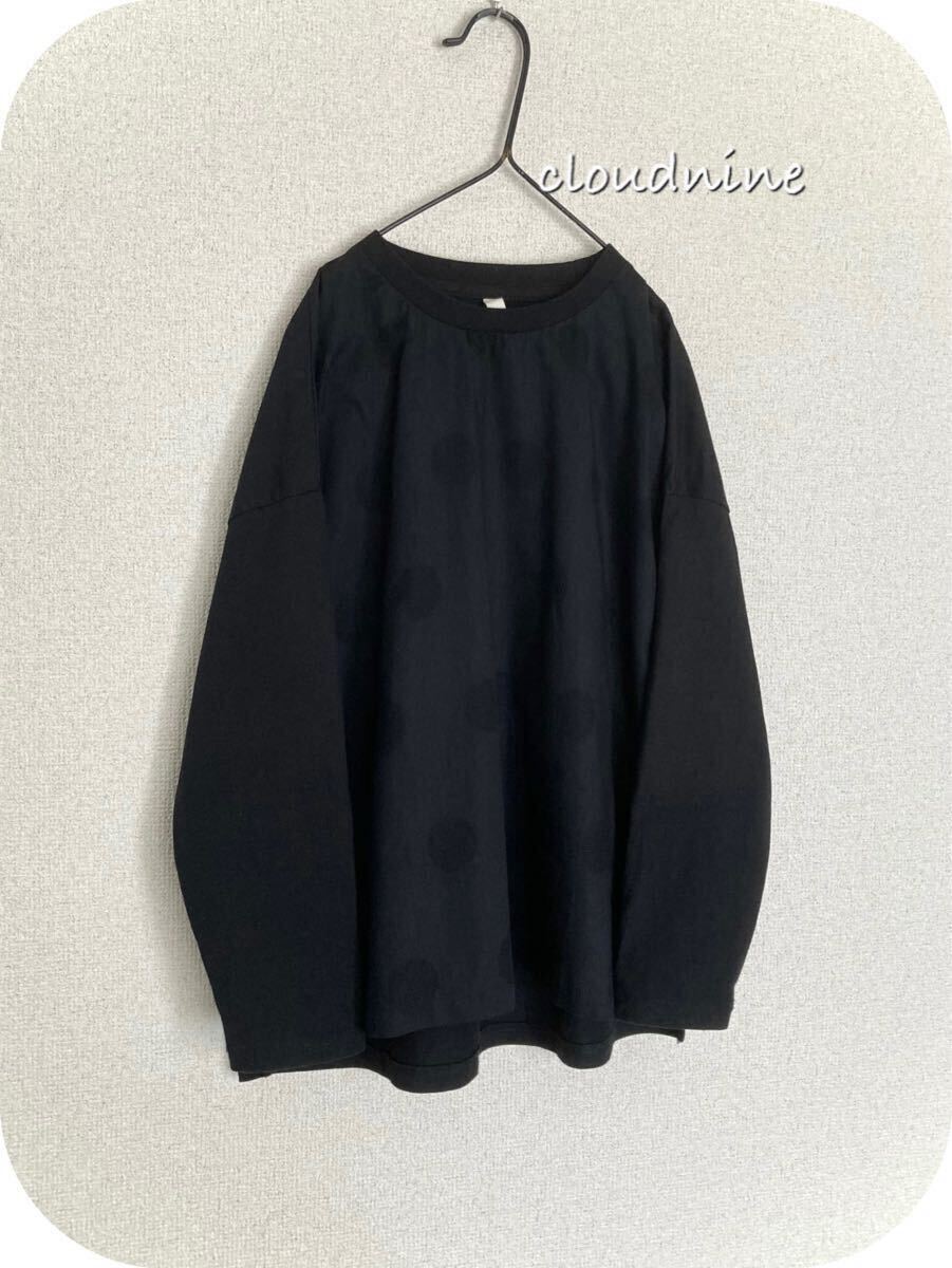 *cloudnine*クラウドナイン*まる柄シャツ生地×カットソー プルオーバー トップス*(cz)拍卖