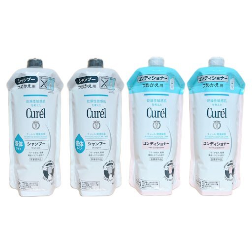 キュレル シャンプー コンディショナー つめかえ用 340ml 各2個セット拍卖