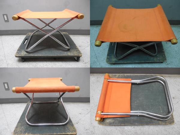 Nychair・ニーチェア・Xオットマン・オレンジ生地 / ビンテージ 拍卖